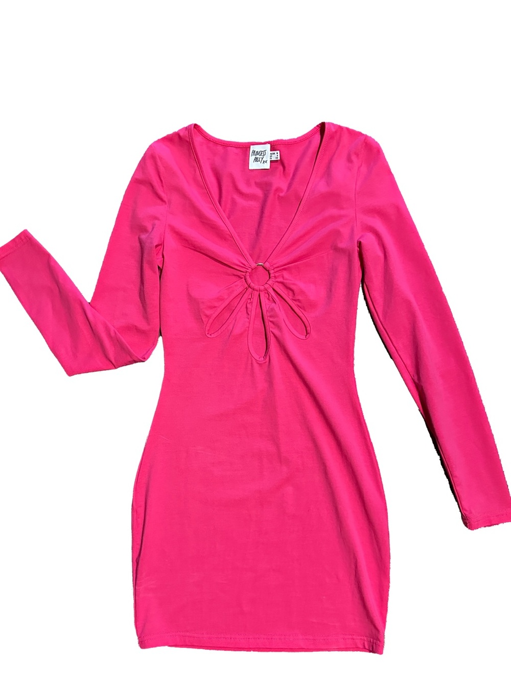 Princess Polly Hot Pink Long Sleeve mini dress